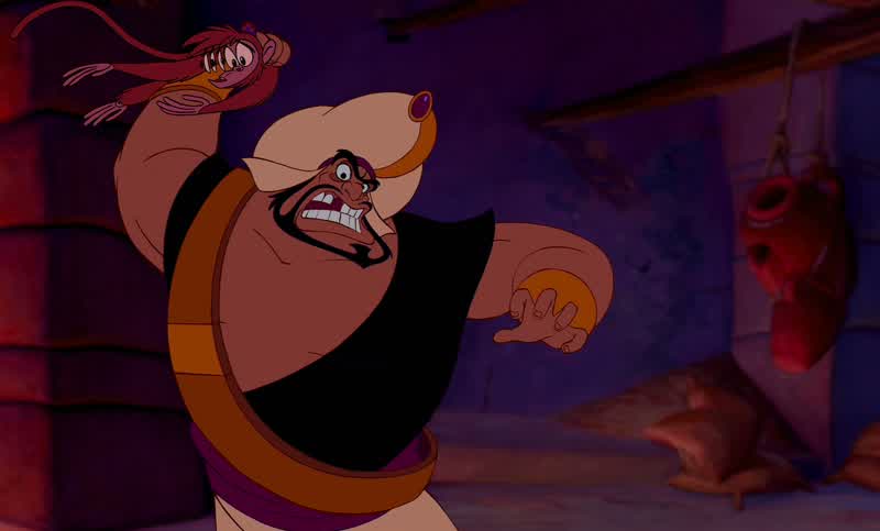 It's the dungeon for you boy Get off of meLet him goLooky here men A street mouseUnhand him by order of the princessPrincess JasmineThe princess PrincessWhat are you doing outside the palace And with