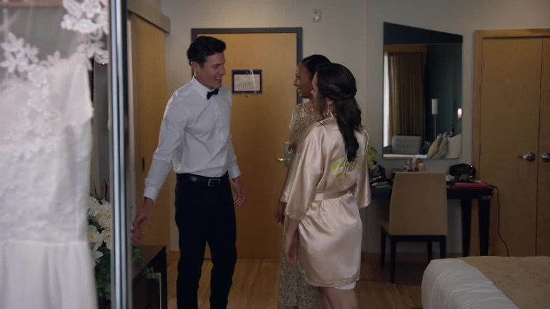 You ready? OK, let's get you in this dress