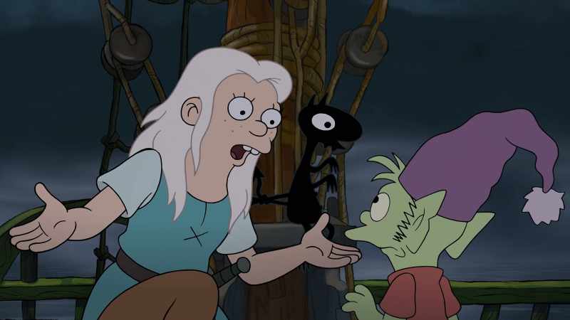 You rigged it so he'll break free and leap overboard, right?
