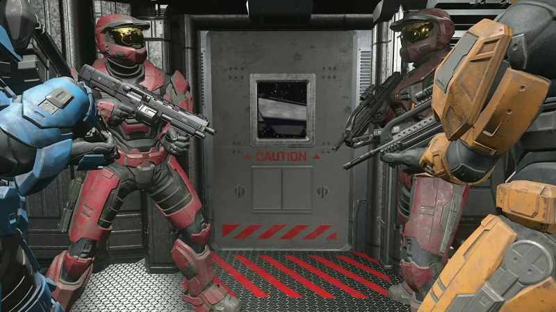 'You'll have to use the side airlock, rear doors are busted.'