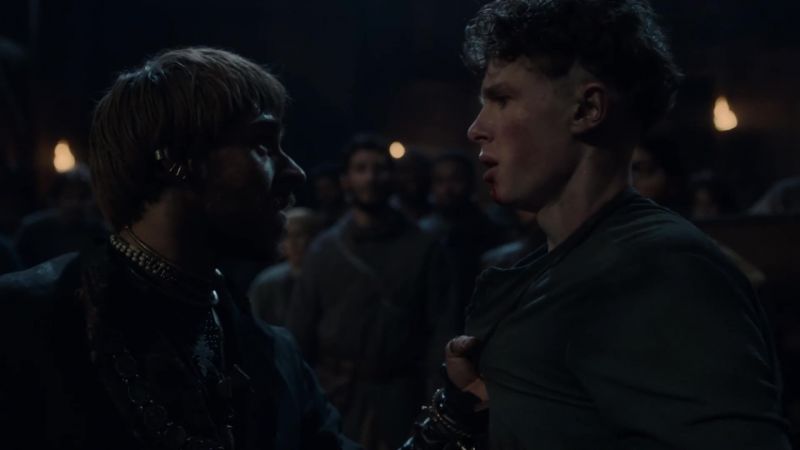 [Young Uhtred gasps and pants]