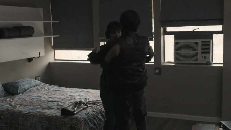 You're safe now. It's okay. -(crying)