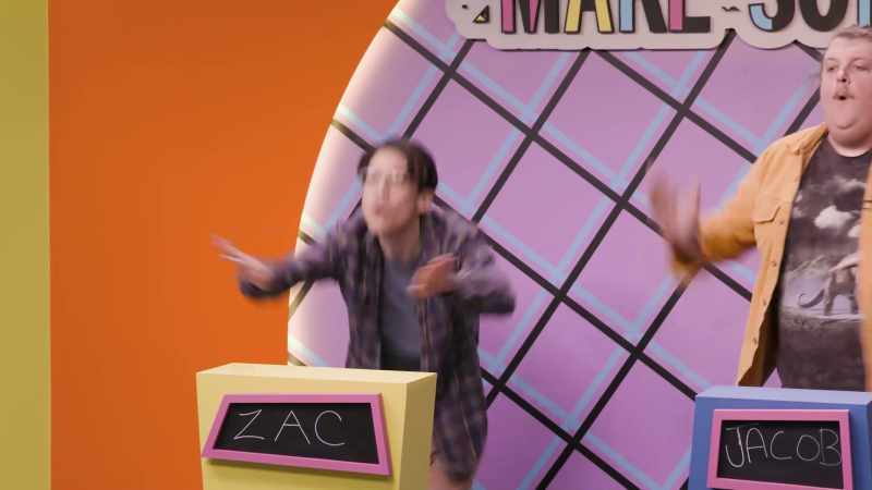 (Zac mimics water splashing)